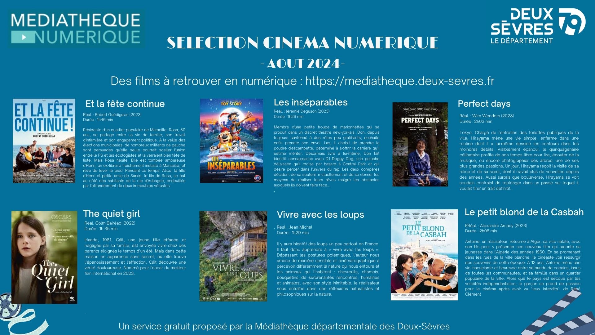 Sélection cinéma numérique d'août 2024