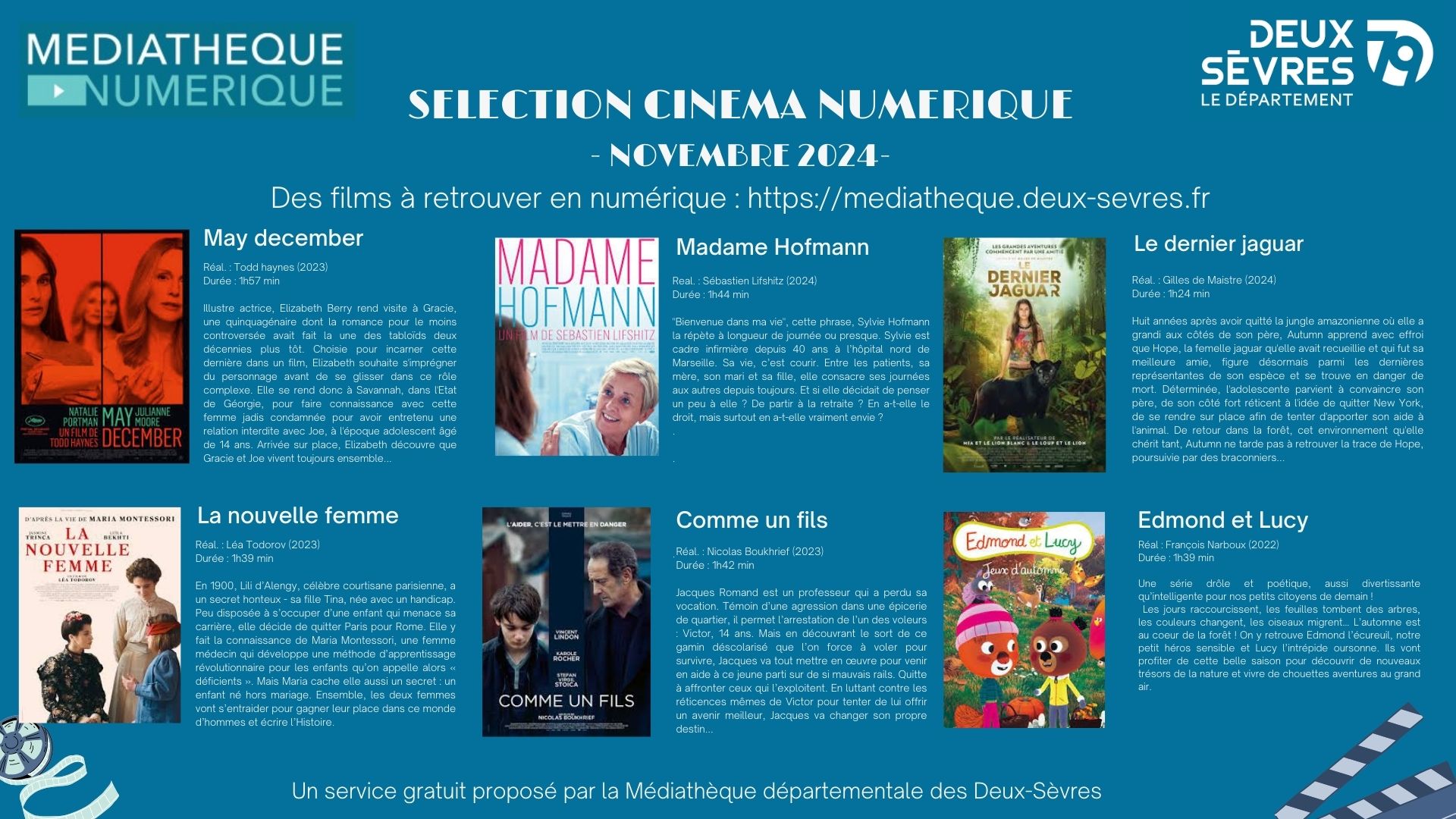 Sélection cinéma numérique de novembre 2024