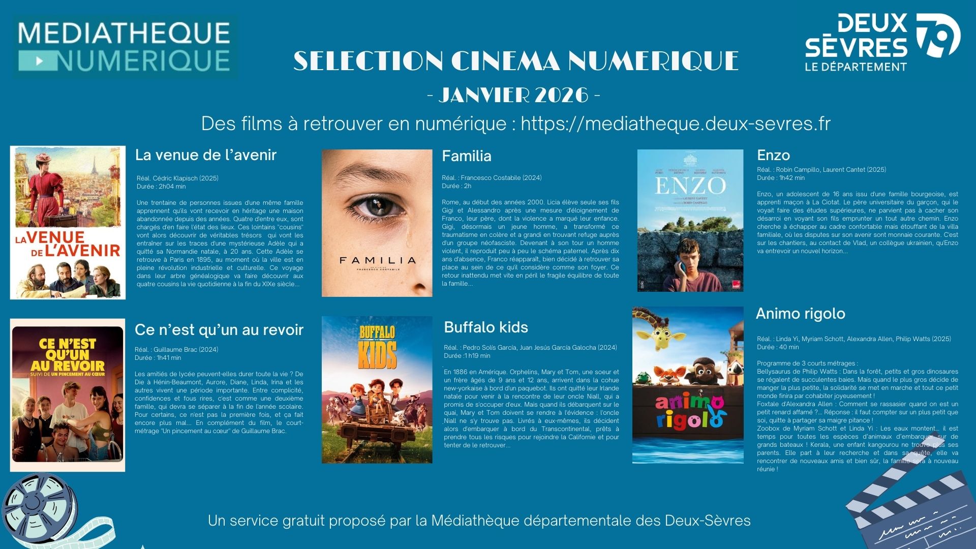 Affiche sélection cinéma janvier 2026
