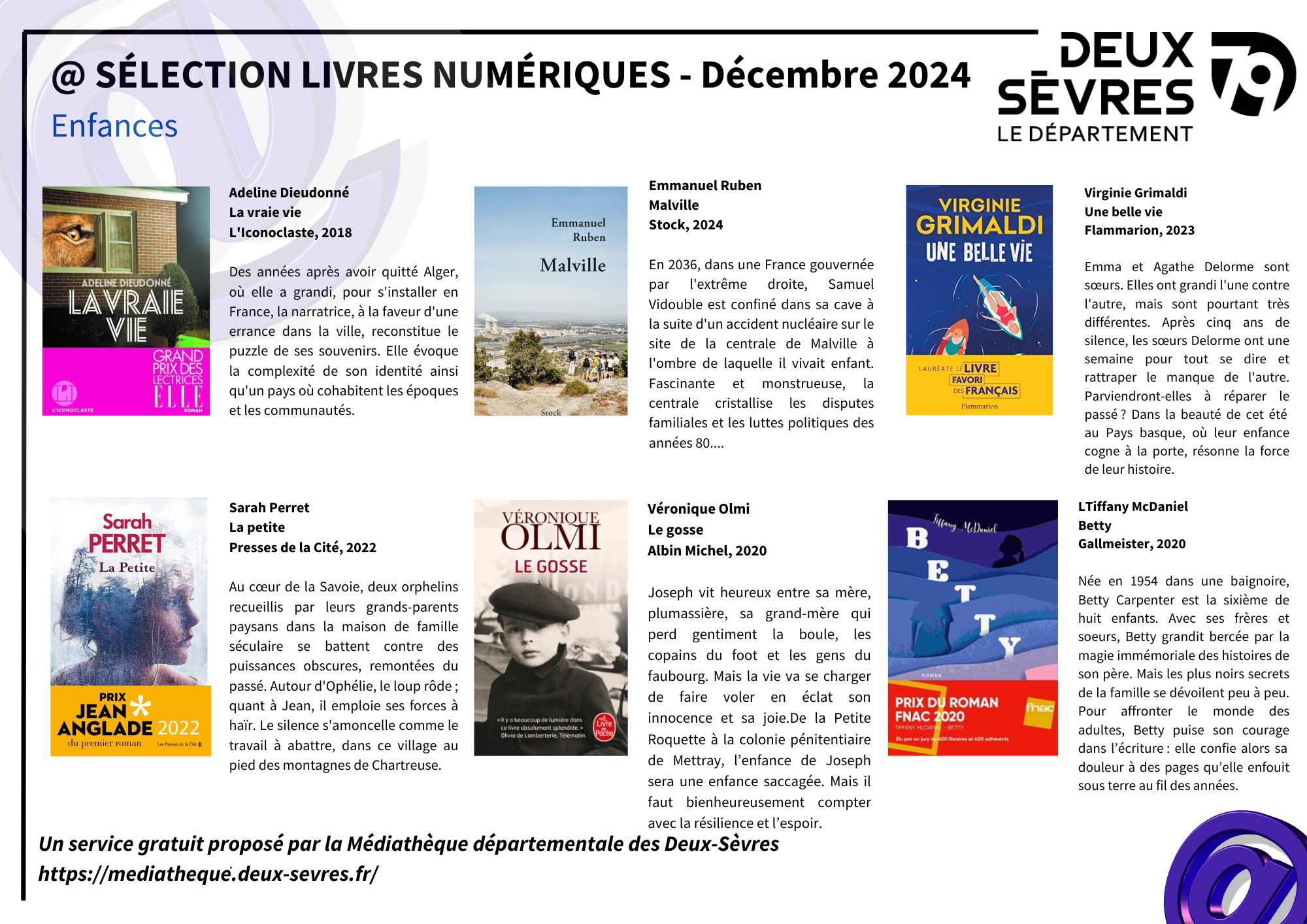 Sélection de livres numériques sur le thème de l'enfance, décembre 2024